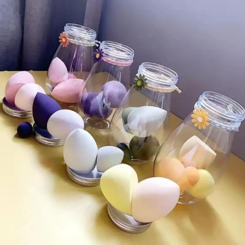 Yellow~~6pcs Soft Teardrop Makeup Sponge in Drift Bottle - Picture 4 of 5